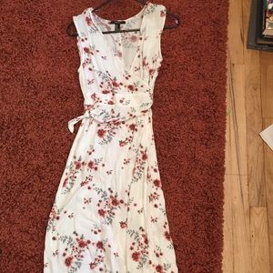 Forever 21 white floral wrap dress